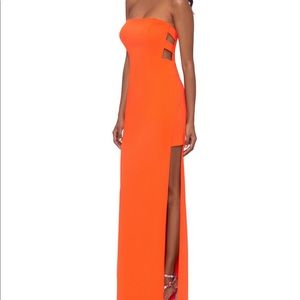 Cutout-Detail Scuba Crepe Gown